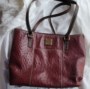 Dooney & Bourke Burgundy Ostrich Bag
